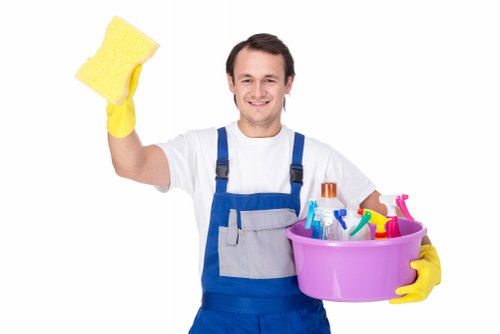 Professional cleaners working in a Westminster home