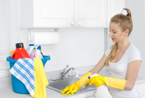 Professional cleaning team maintaining an office in Westminster