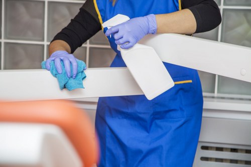 Cleaning team handling post-renovation dust removal in a Westminster apartment